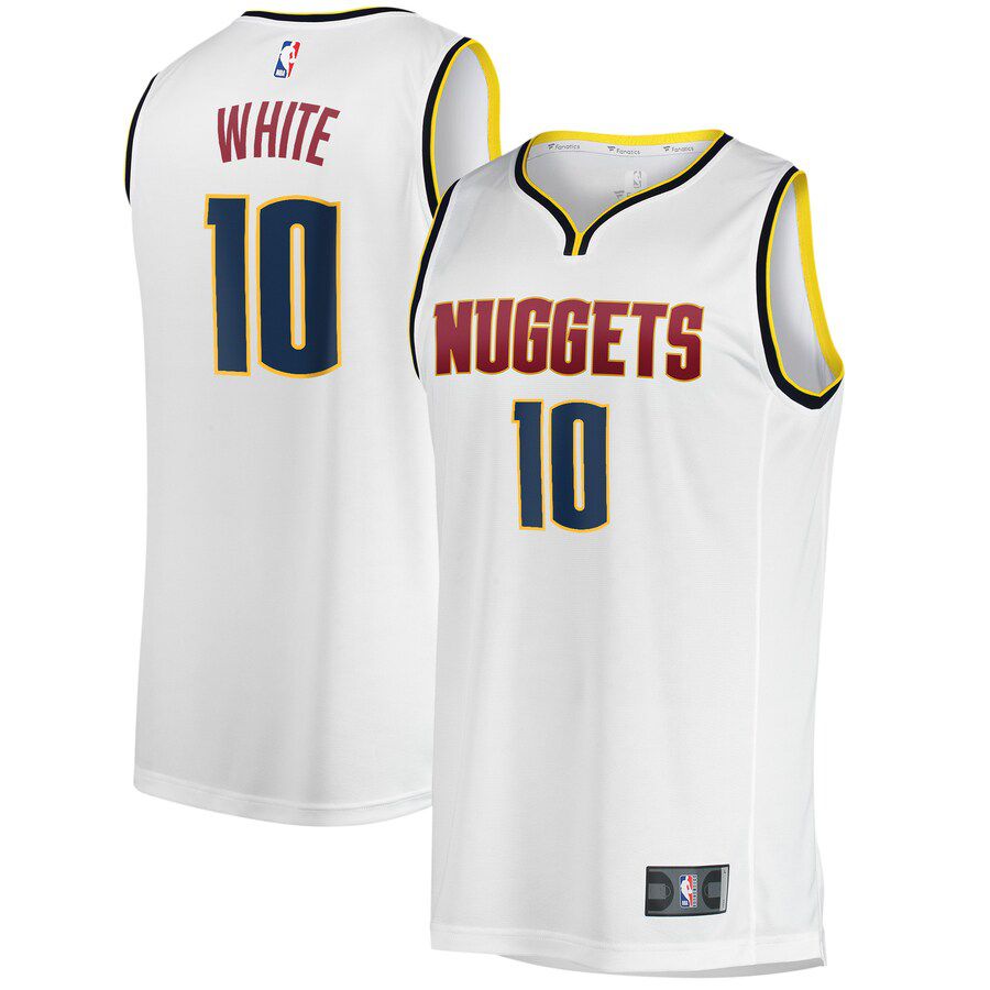 Men Denver Nuggets #10 Jack White Fanatics Branded White Fast Break Player NBA Jersey